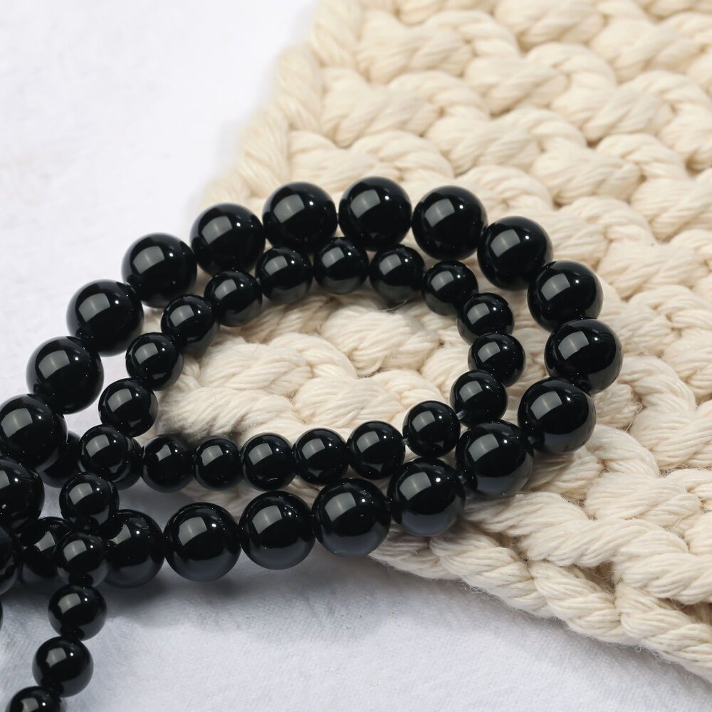 8mm Black Onxy Agate Round Beads DIY Jewelry Making